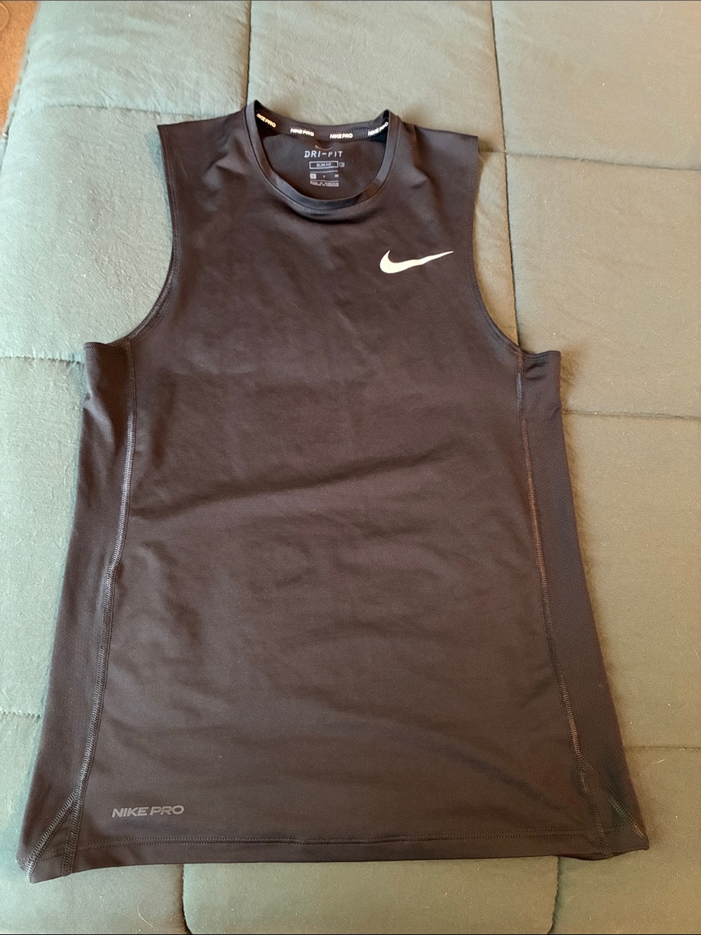 Nike Black Sleeveless Dri-FIT Training Tank with White Swoosh